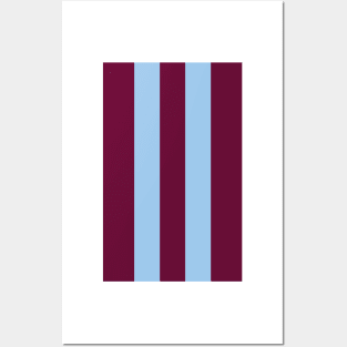 Aston Villa Retro 2000 Claret and Blue Home Striped Posters and Art